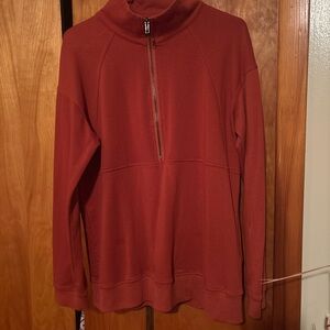 Red Half-Zip Pullover